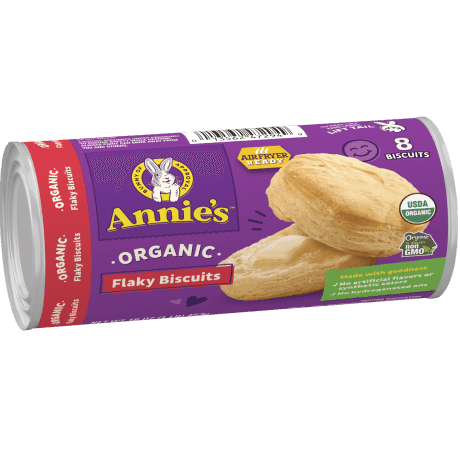 Annie's Organic Flaky Biscuits, front of package.